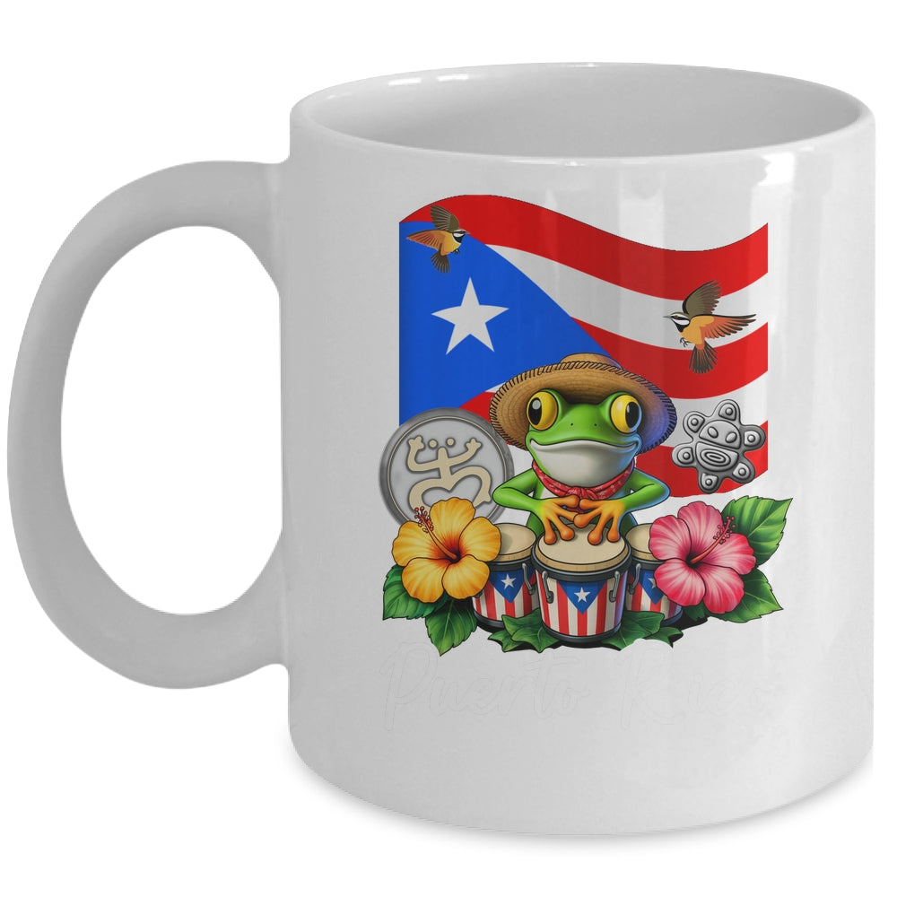 Funny Boricua Coqui Frog Taino Puerto Rico Puerto Rican Flag Mug | siriusteestore