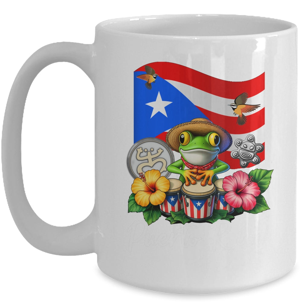 Funny Boricua Coqui Frog Taino Puerto Rico Puerto Rican Flag Mug | siriusteestore