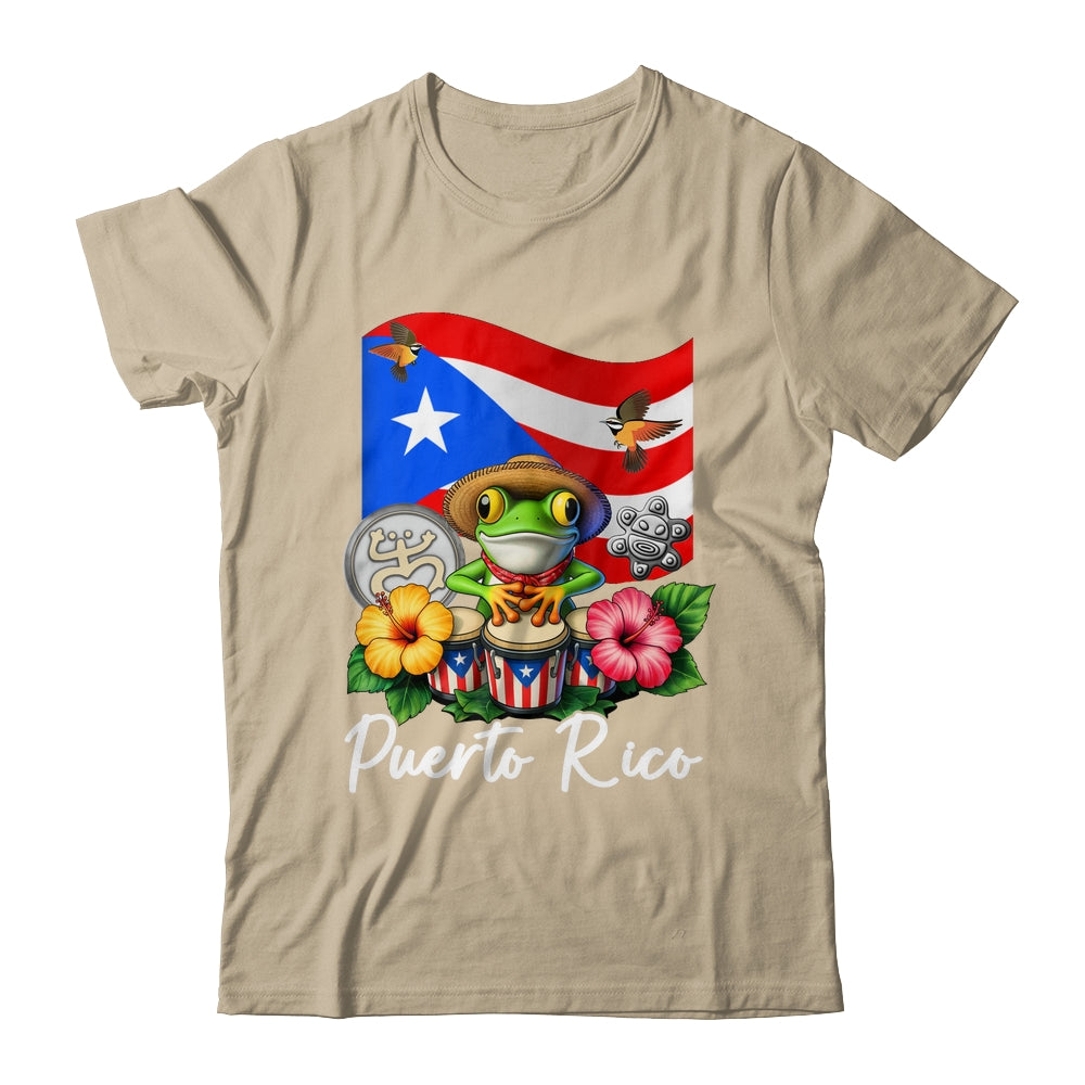 Funny Boricua Coqui Frog Taino Puerto Rico Puerto Rican Flag Shirt & Tank Top | siriusteestore