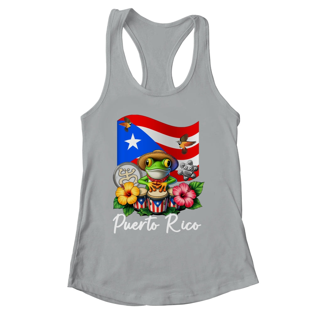 Funny Boricua Coqui Frog Taino Puerto Rico Puerto Rican Flag Shirt & Tank Top | siriusteestore