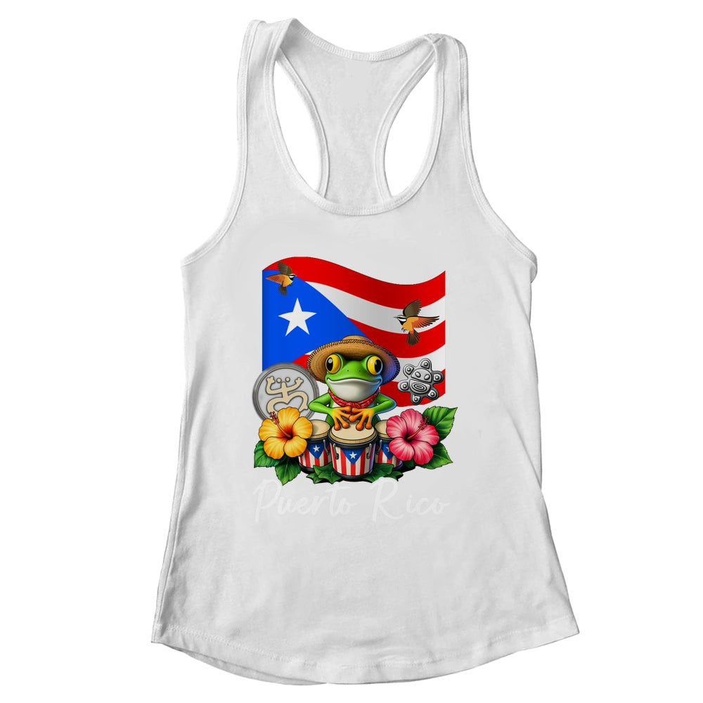 Funny Boricua Coqui Frog Taino Puerto Rico Puerto Rican Flag Shirt & Tank Top | siriusteestore