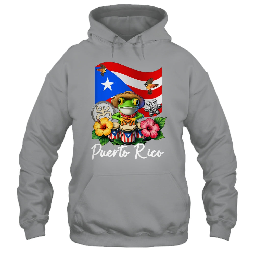 Funny Boricua Coqui Frog Taino Puerto Rico Puerto Rican Flag Shirt & Tank Top | siriusteestore