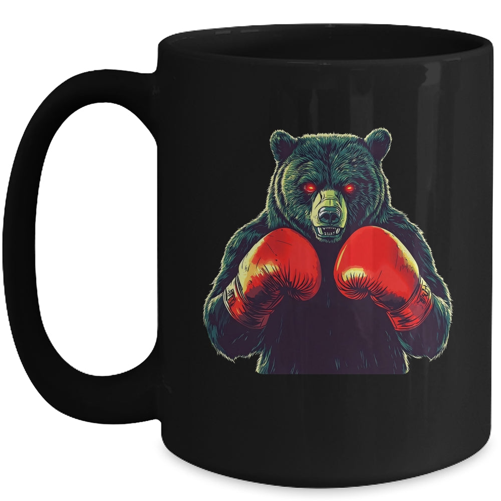Funny Boxing Bear Boxer Boxing Gloves Sport For Men Mug | siriusteestore