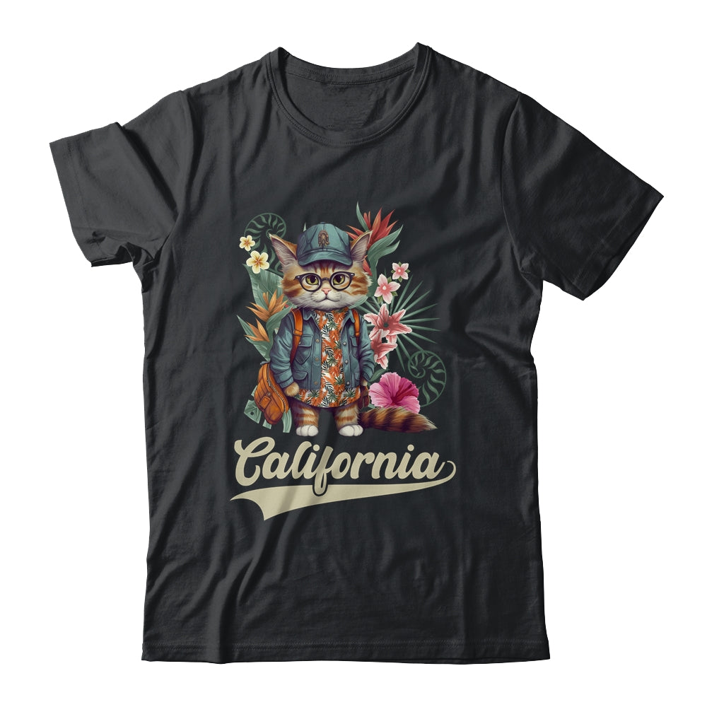Funny California Stylish Cat In Beach Clothes Shirt & Tank Top | siriusteestore