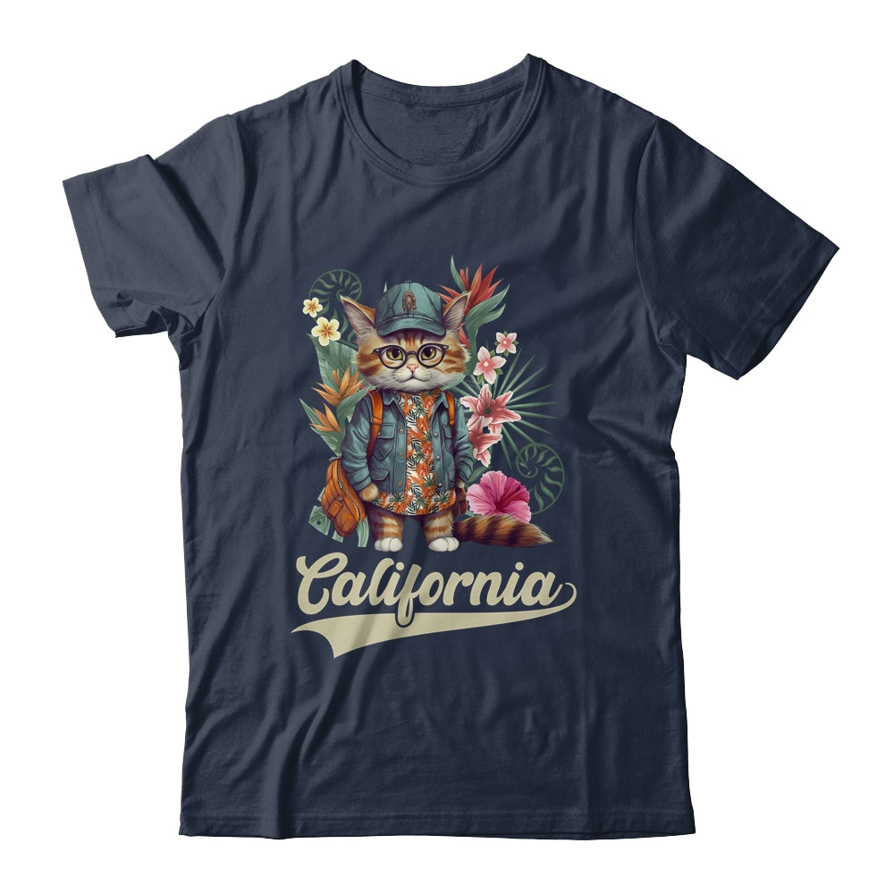 Funny California Stylish Cat In Beach Clothes Shirt & Tank Top | siriusteestore