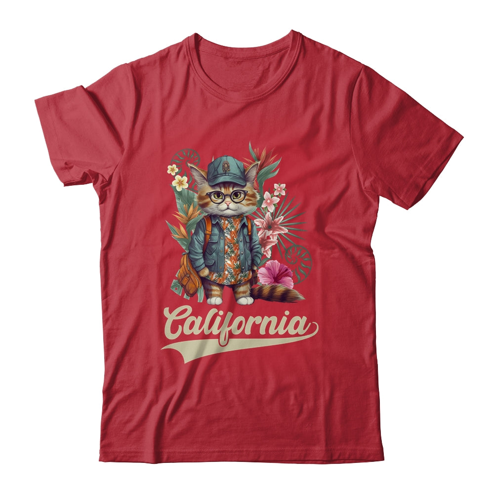 Funny California Stylish Cat In Beach Clothes Shirt & Tank Top | siriusteestore