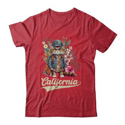 Funny California Stylish Cat In Beach Clothes Shirt & Tank Top | siriusteestore