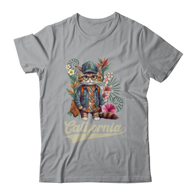 Funny California Stylish Cat In Beach Clothes Shirt & Tank Top | siriusteestore