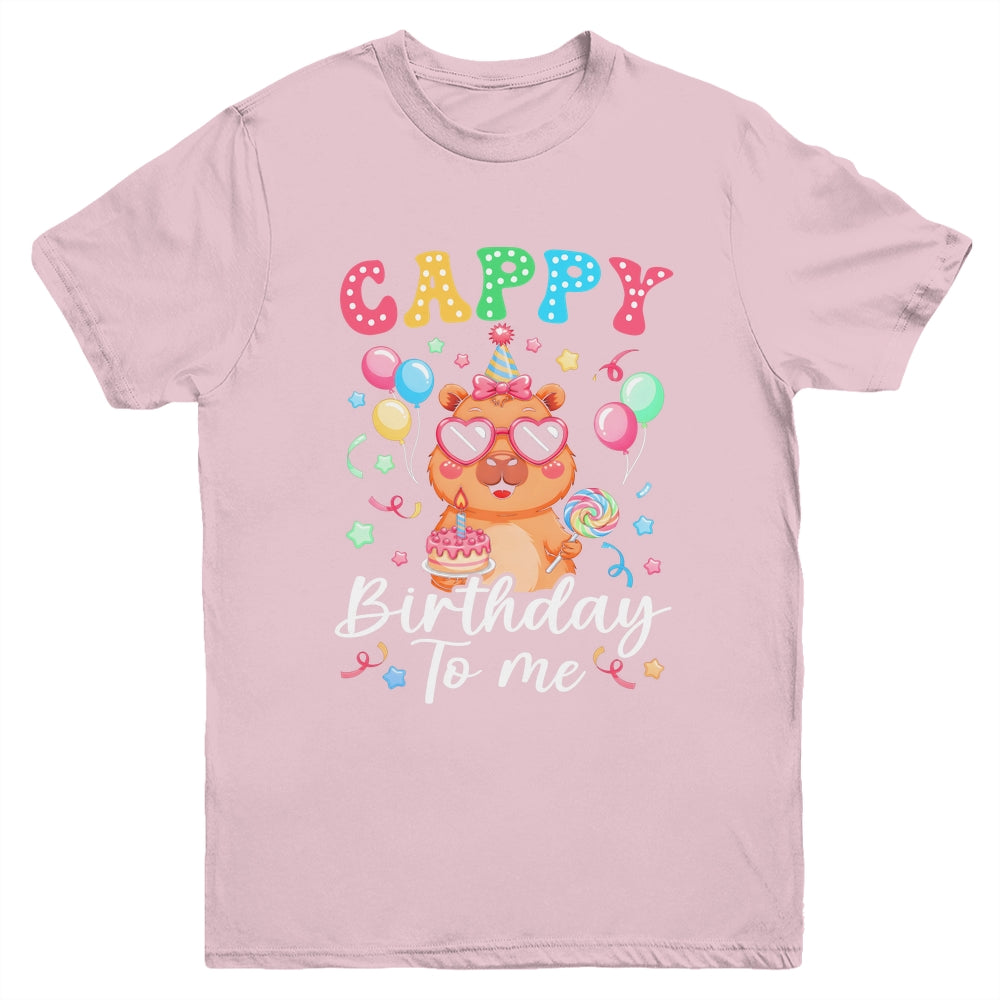 Funny Capybara Birthday To Me Cute Girls Birthday Capybara Youth Shirt | siriusteestore