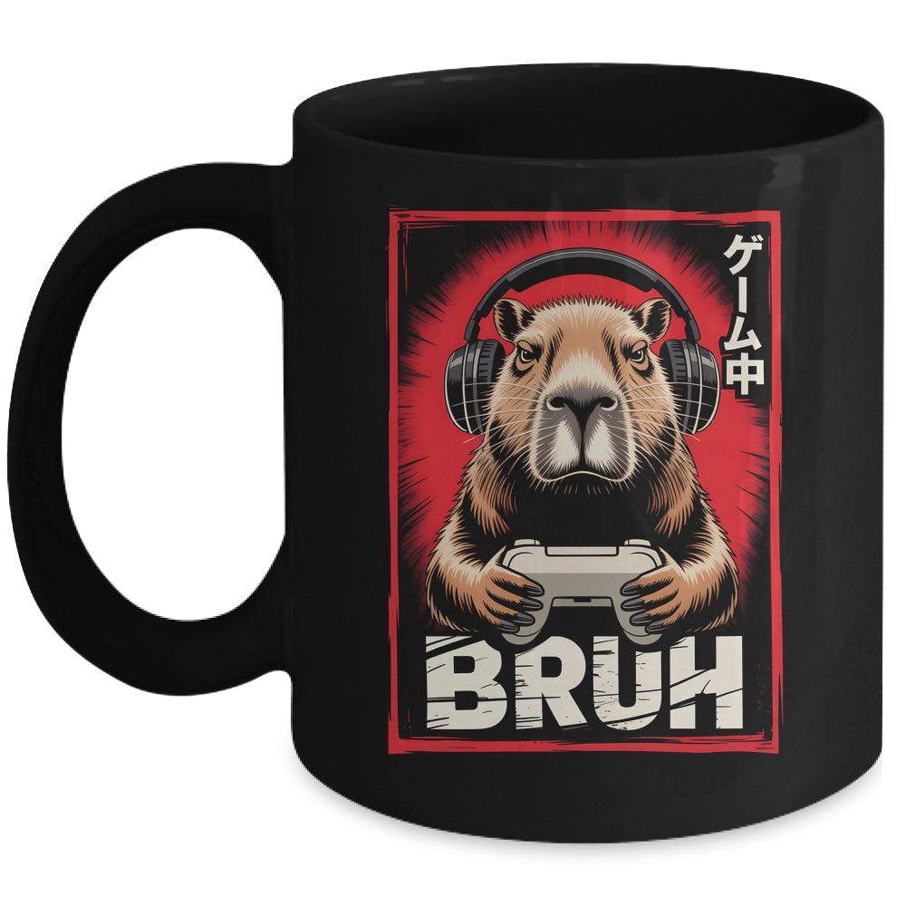 Funny Capybara Gamer Bruh Graphic Men Boys Teens Gaming Mug | siriusteestore