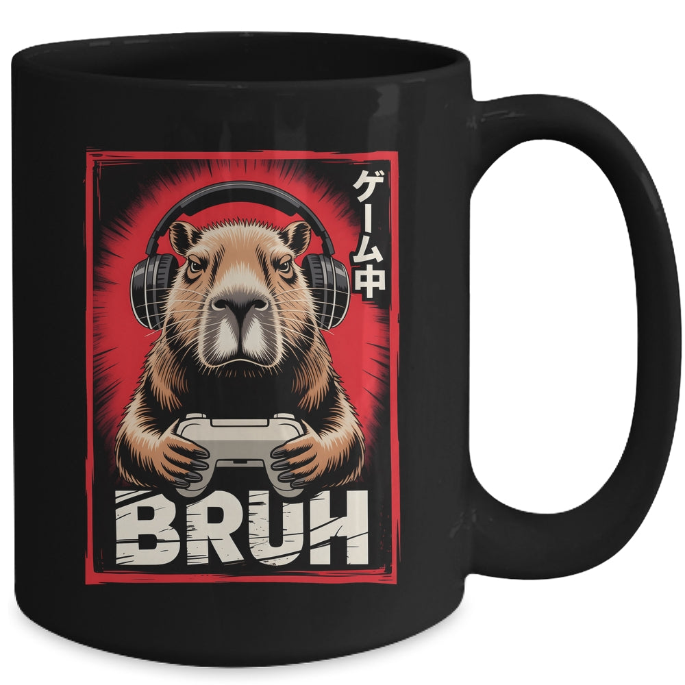 Funny Capybara Gamer Bruh Graphic Men Boys Teens Gaming Mug | siriusteestore