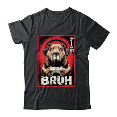 Funny Capybara Gamer Bruh Graphic Men Boys Teens Gaming Shirt & Hoodie | siriusteestore