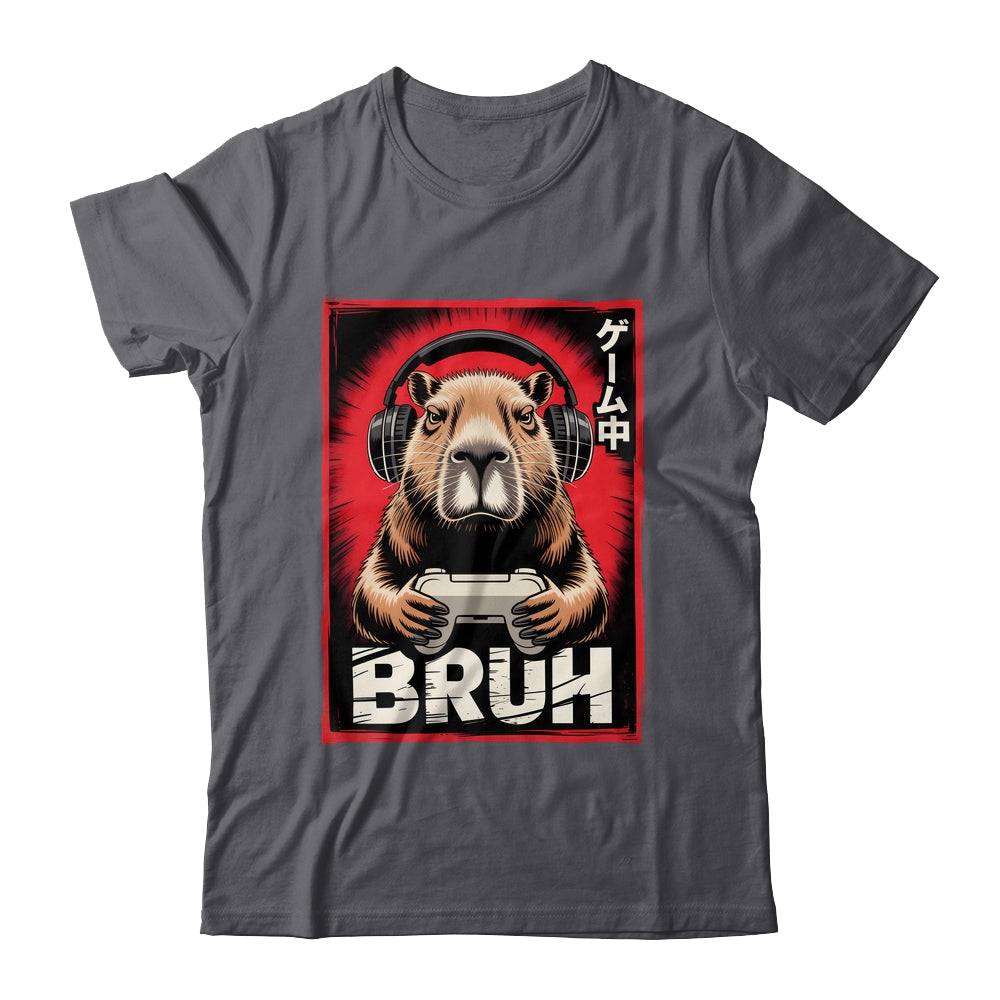 Funny Capybara Gamer Bruh Graphic Men Boys Teens Gaming Shirt & Hoodie | siriusteestore