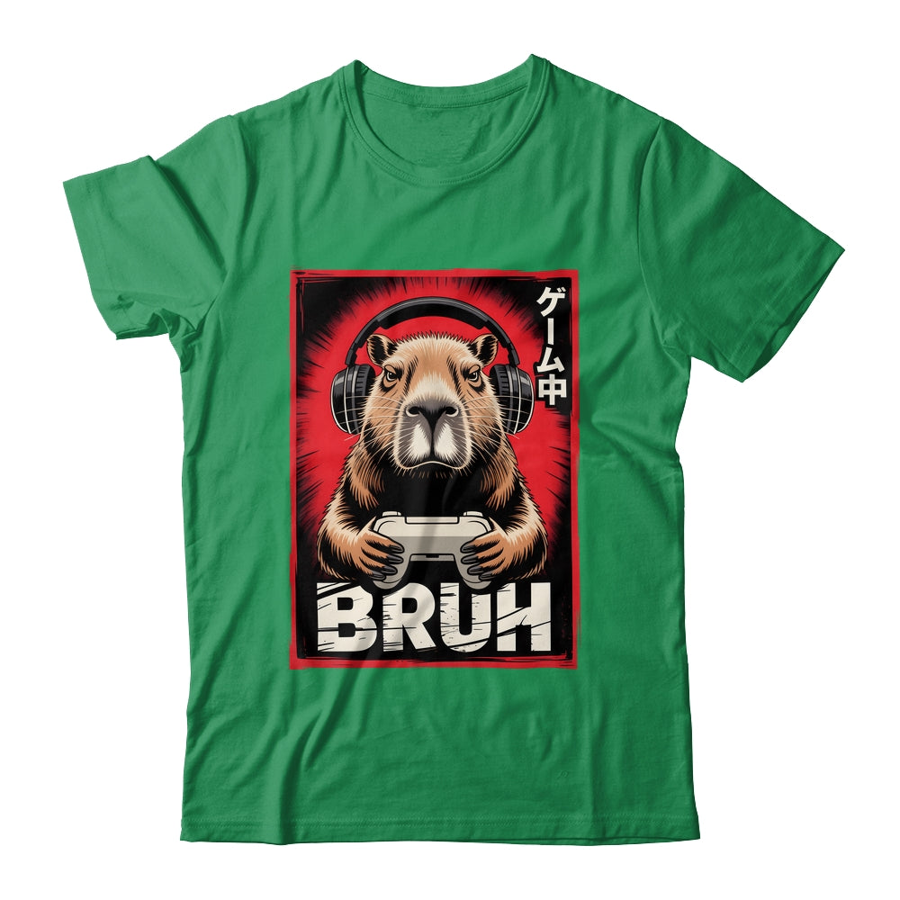 Funny Capybara Gamer Bruh Graphic Men Boys Teens Gaming Shirt & Hoodie | siriusteestore