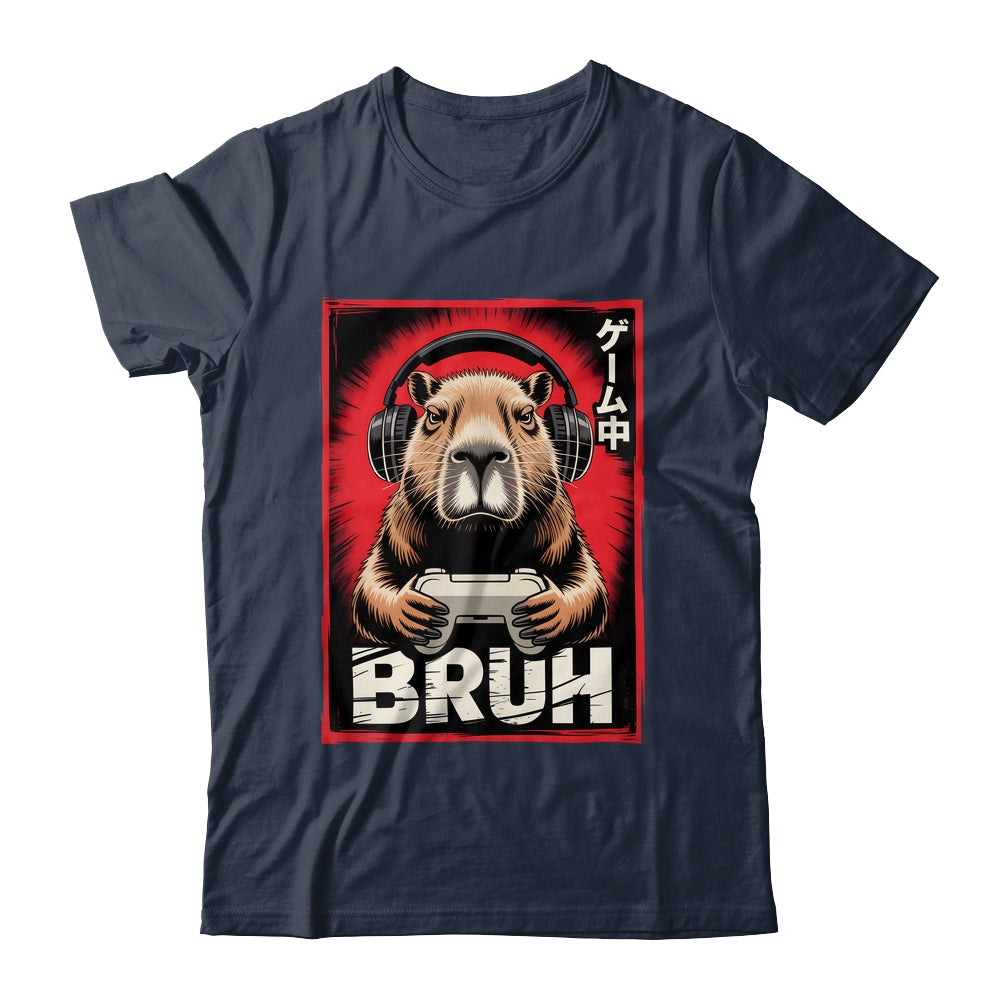 Funny Capybara Gamer Bruh Graphic Men Boys Teens Gaming Shirt & Hoodie | siriusteestore