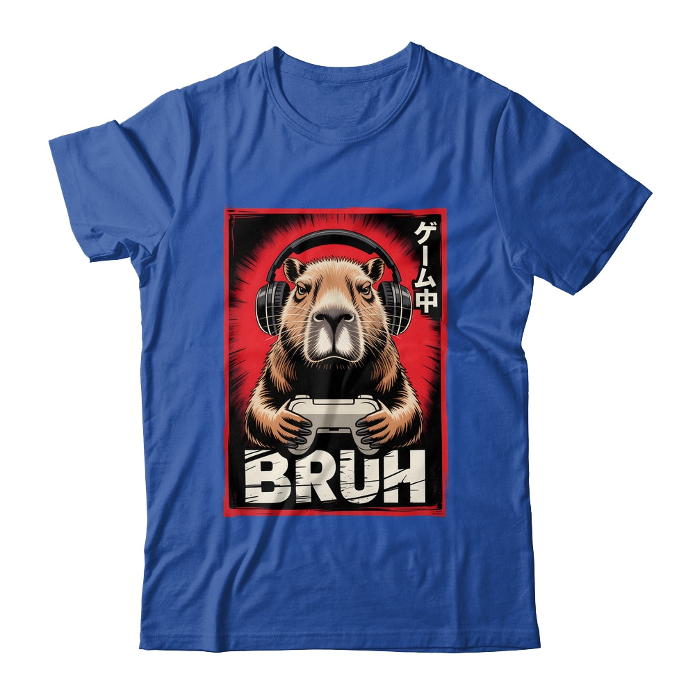 Funny Capybara Gamer Bruh Graphic Men Boys Teens Gaming Shirt & Hoodie | siriusteestore