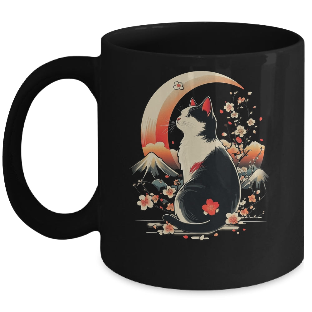 Funny Cat Anime Japanese Kawaii Retro Men Women Kids Graphic Mug | siriusteestore