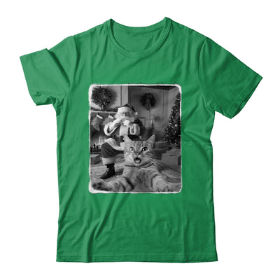 Funny Cat Selfie With Santa Christmas Cat Lover Men Women Shirt & Sweatshirt | siriusteestore
