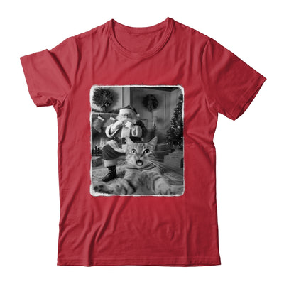 Funny Cat Selfie With Santa Christmas Cat Lover Men Women Shirt & Sweatshirt | siriusteestore
