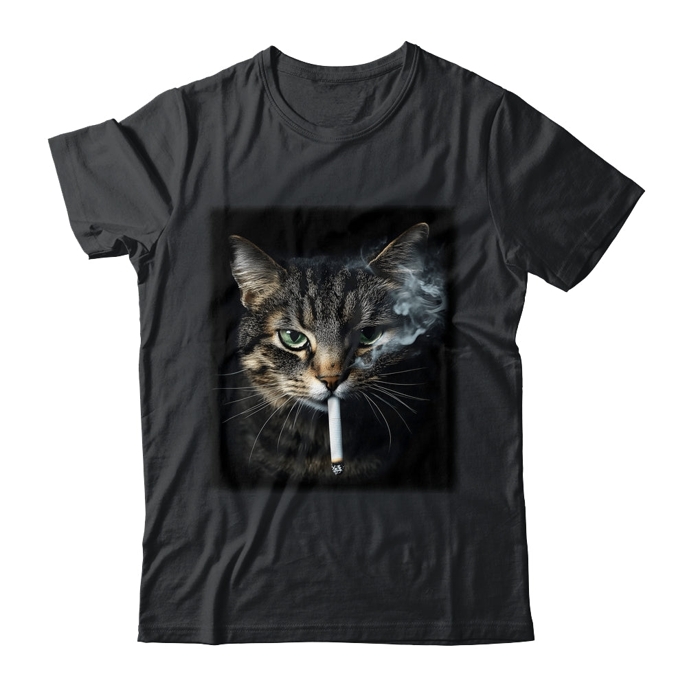 Funny Cat Smoking Cigarette Tabby Cat Meme Father's Day Men Shirt & Hoodie | siriusteestore