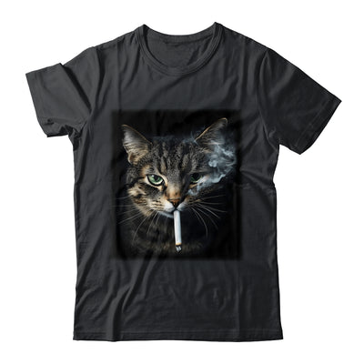 Funny Cat Smoking Cigarette Tabby Cat Meme Father's Day Men Shirt & Hoodie | siriusteestore
