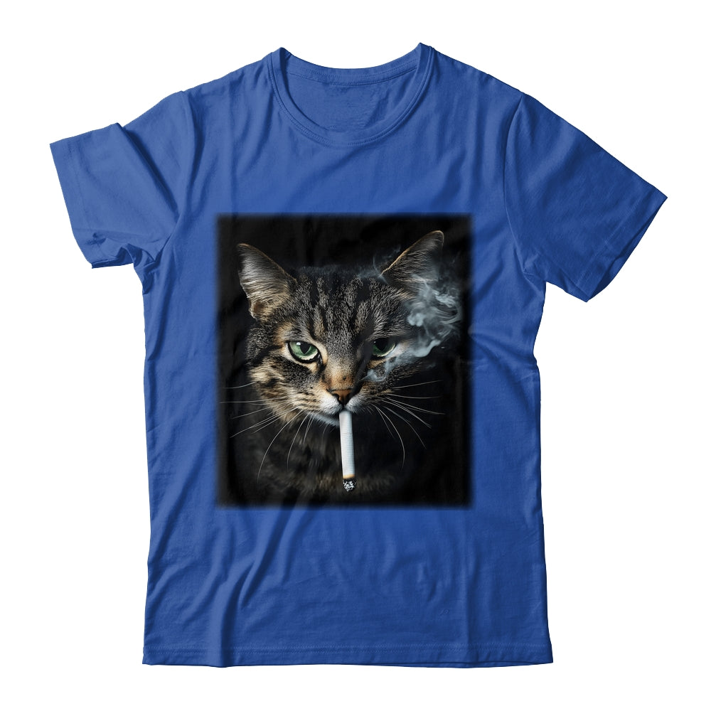 Funny Cat Smoking Cigarette Tabby Cat Meme Father's Day Men Shirt & Hoodie | siriusteestore