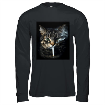 Funny Cat Smoking Cigarette Tabby Cat Meme Father's Day Men Shirt & Hoodie | siriusteestore