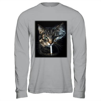 Funny Cat Smoking Cigarette Tabby Cat Meme Father's Day Men Shirt & Hoodie | siriusteestore