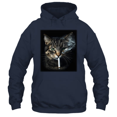 Funny Cat Smoking Cigarette Tabby Cat Meme Father's Day Men Shirt & Hoodie | siriusteestore