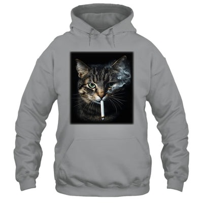 Funny Cat Smoking Cigarette Tabby Cat Meme Father's Day Men Shirt & Hoodie | siriusteestore