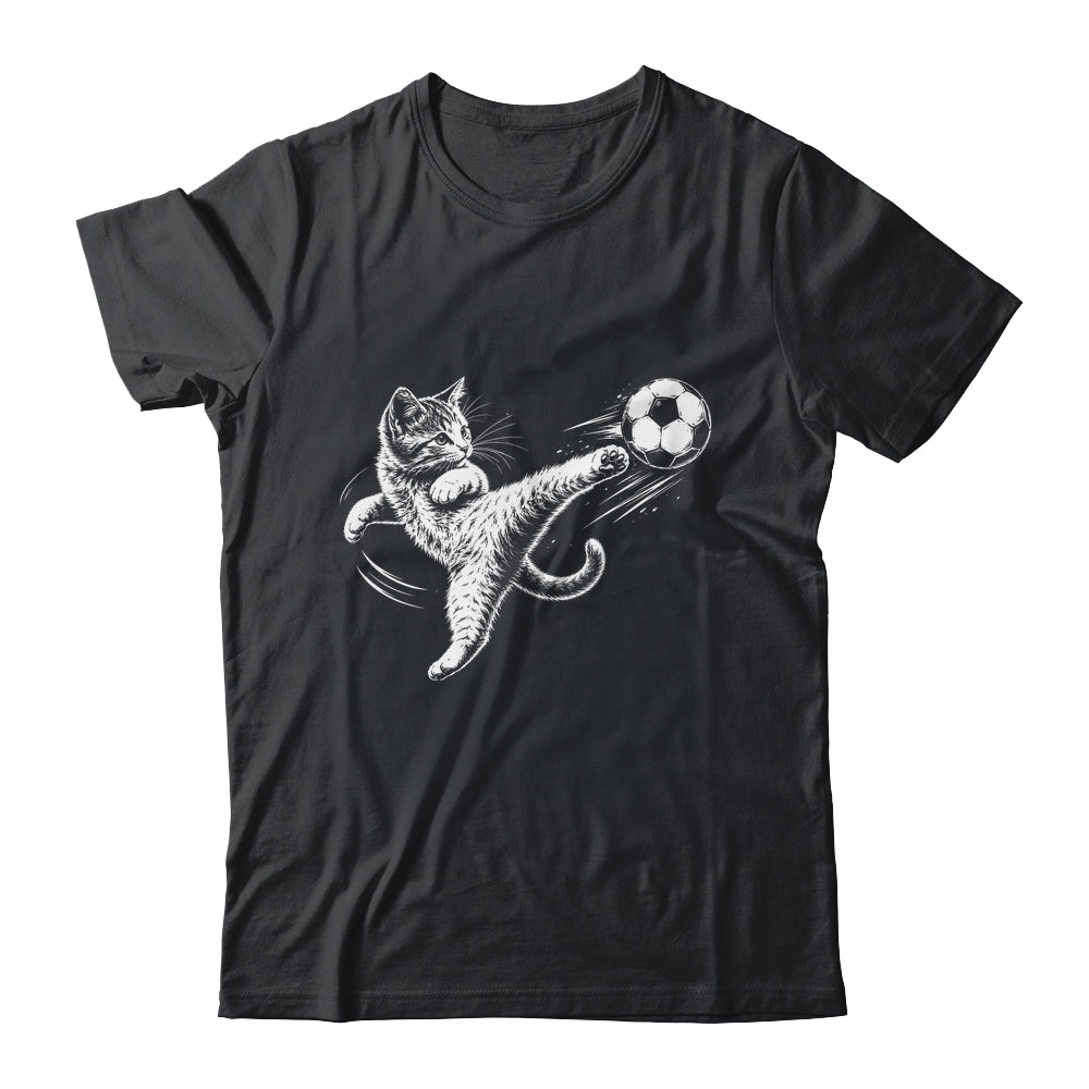 Funny Cat Soccer Ball Graphic Playing Football Cat Men Women Shirt & Hoodie | siriusteestore
