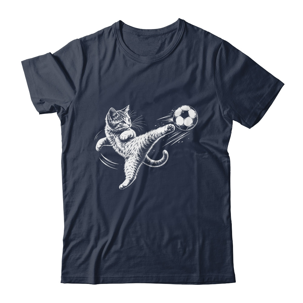 Funny Cat Soccer Ball Graphic Playing Football Cat Men Women Shirt & Hoodie | siriusteestore