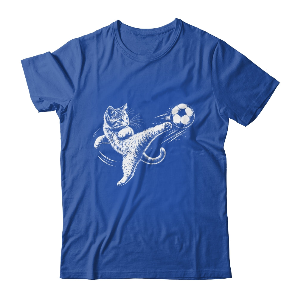 Funny Cat Soccer Ball Graphic Playing Football Cat Men Women Shirt & Hoodie | siriusteestore