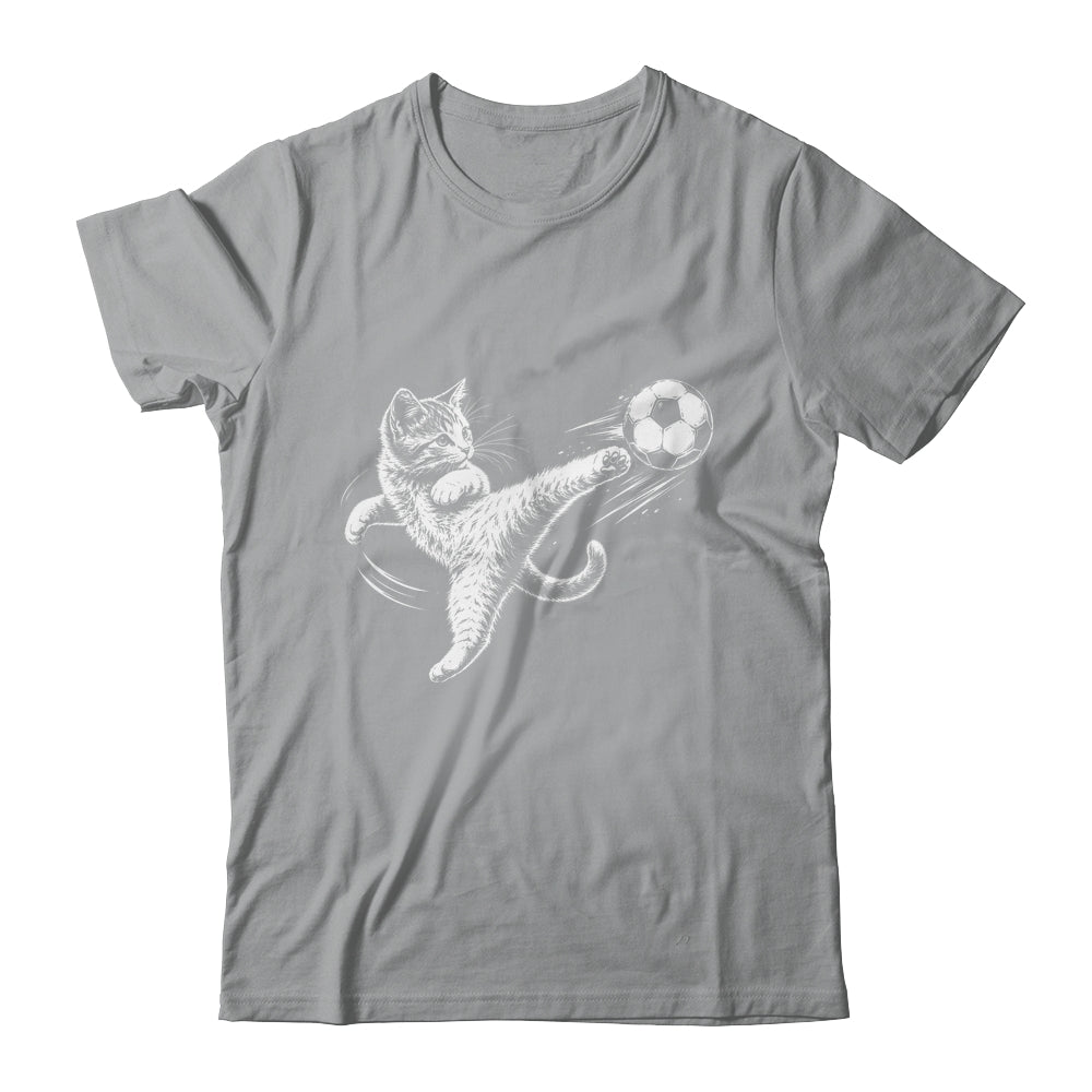 Funny Cat Soccer Ball Graphic Playing Football Cat Men Women Shirt & Hoodie | siriusteestore