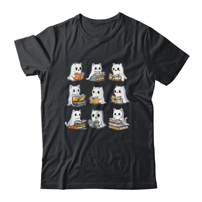 Funny Cats Reading Halloween Cute Cats Ghosts Reading Books Shirt & Sweatshirt | siriusteestore