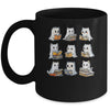 Funny Cats Reading Halloween Cute Cats Ghosts Reading Books Mug | siriusteestore