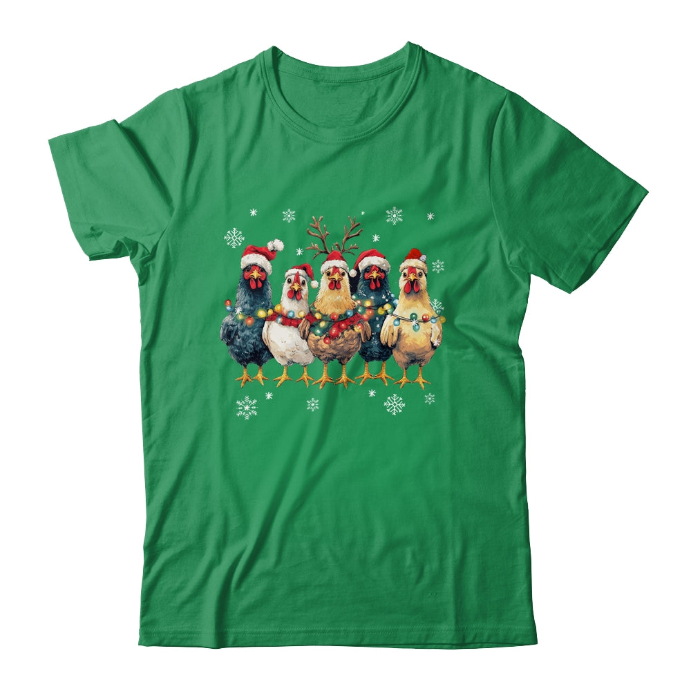 Funny Chicken Christmas Lights Farm Animal Cute Xmas Holiday Shirt & Sweatshirt | siriusteestore