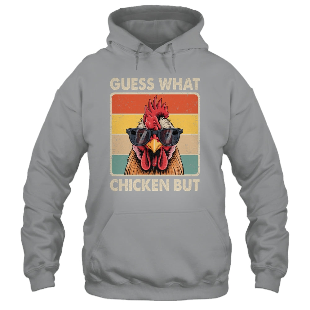 Funny Chicken Farmer Farming Guess What Chicken Butt Shirt & Tank Top | siriusteestore