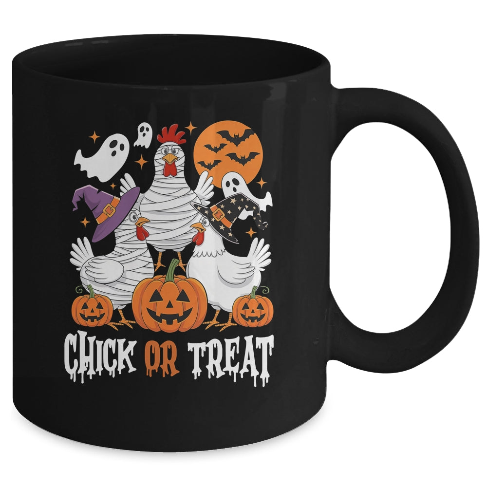 Funny Chicken Halloween Chick Or Treat Women Men Mug | siriusteestore