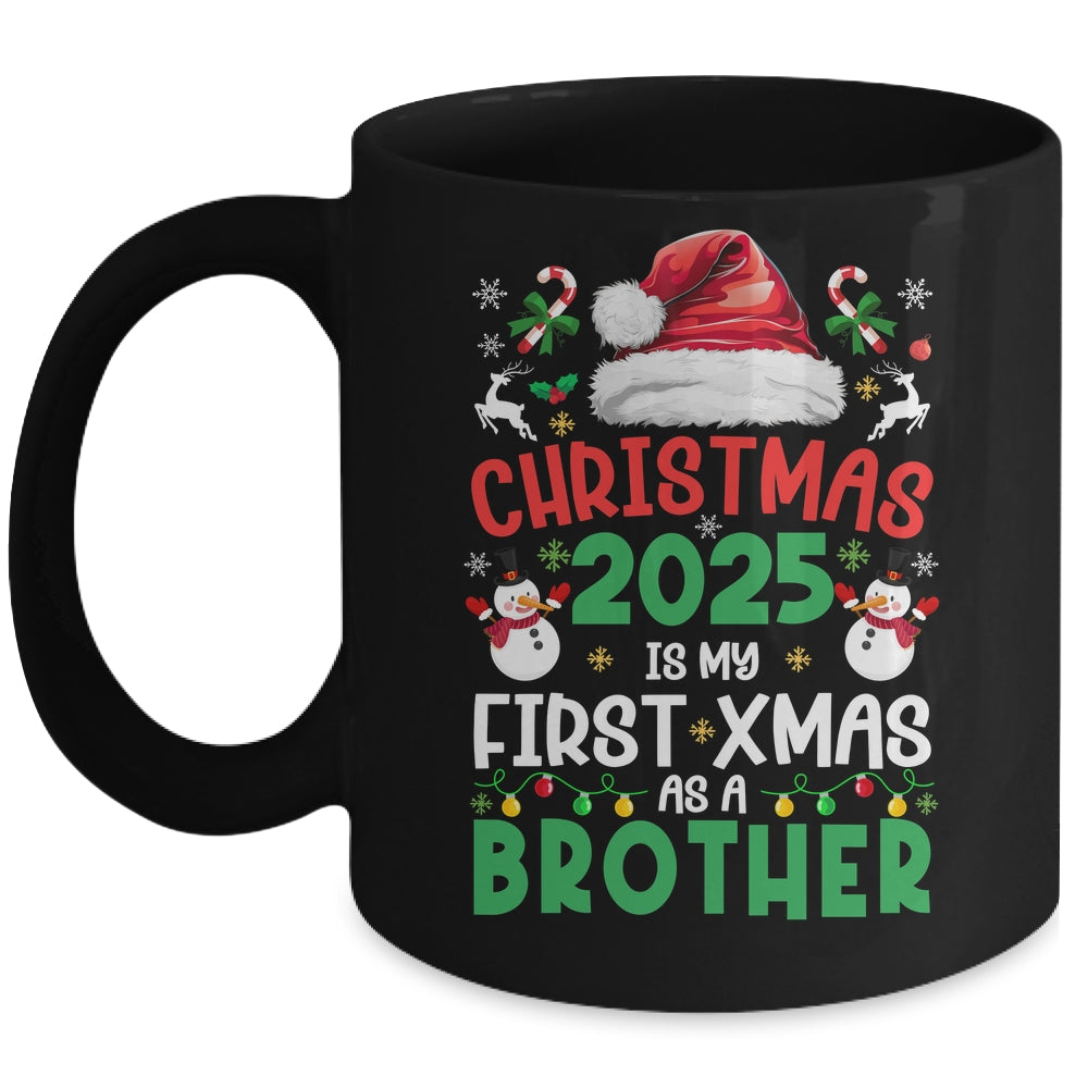 Funny Christmas 2025 Is My First Xmas As A Brother Family Mug | siriusteestore