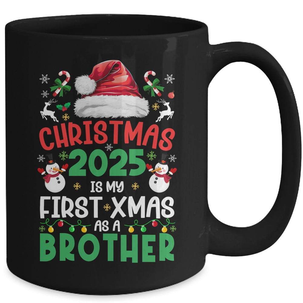 Funny Christmas 2025 Is My First Xmas As A Brother Family Mug | siriusteestore