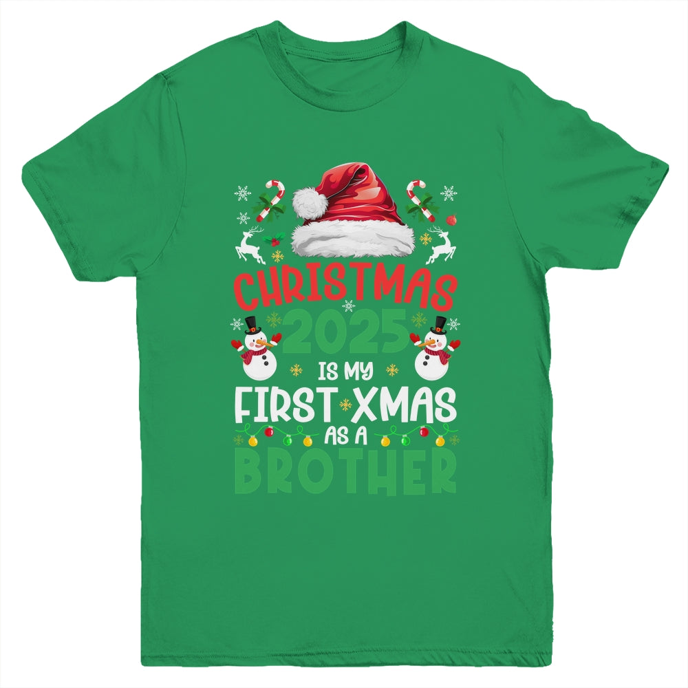 Funny Christmas 2025 Is My First Xmas As A Brother Family Youth Shirt | siriusteestore