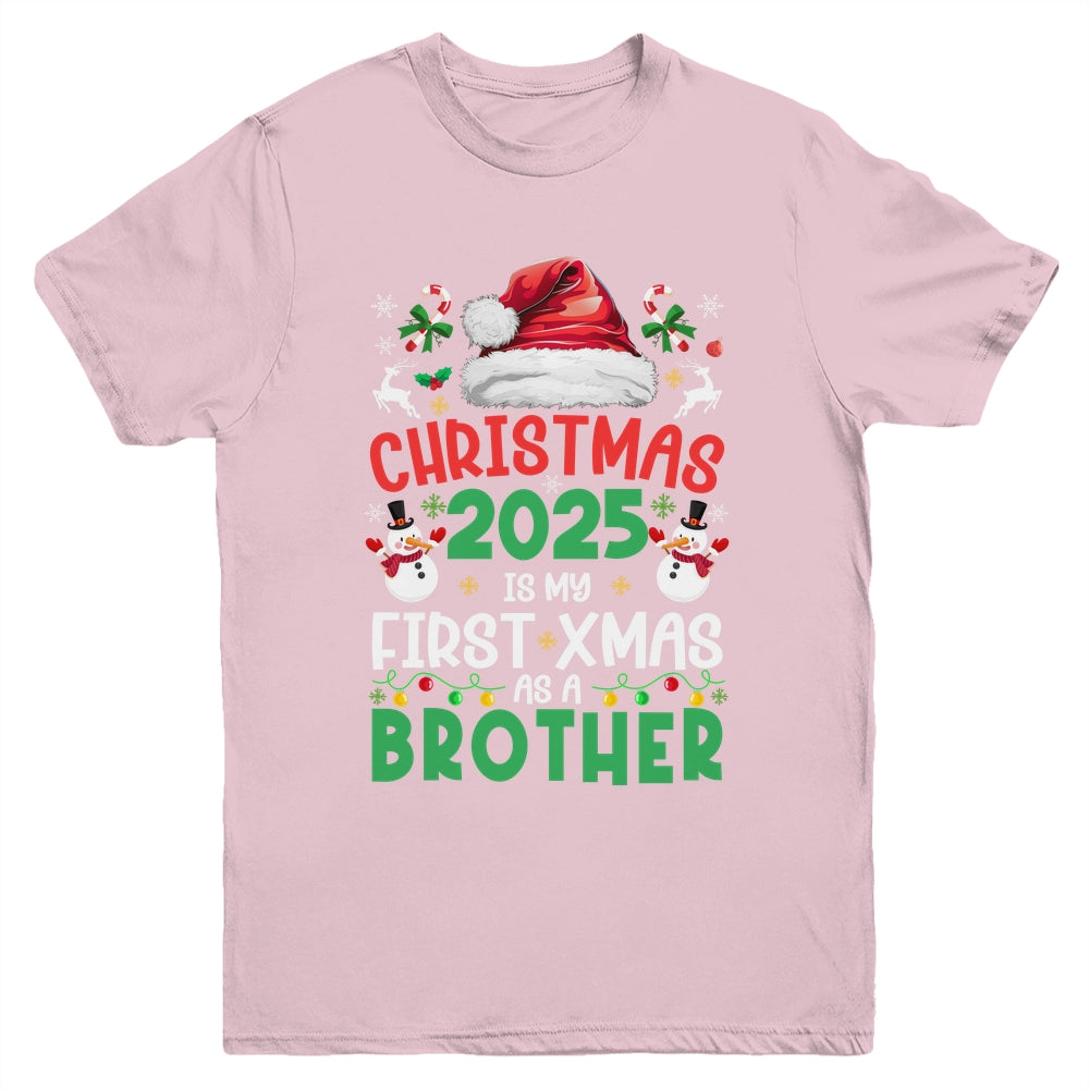 Funny Christmas 2025 Is My First Xmas As A Brother Family Youth Shirt | siriusteestore