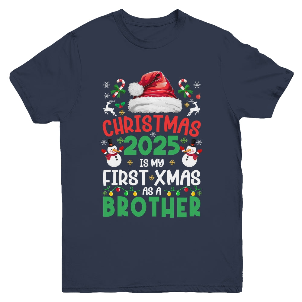 Funny Christmas 2025 Is My First Xmas As A Brother Family Youth Shirt | siriusteestore