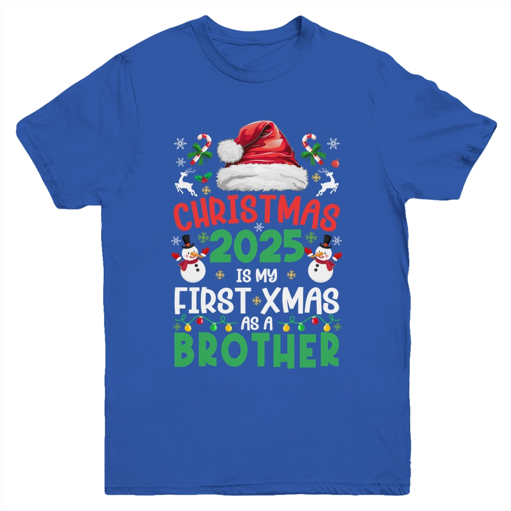 Funny Christmas 2025 Is My First Xmas As A Brother Family Youth Shirt | siriusteestore
