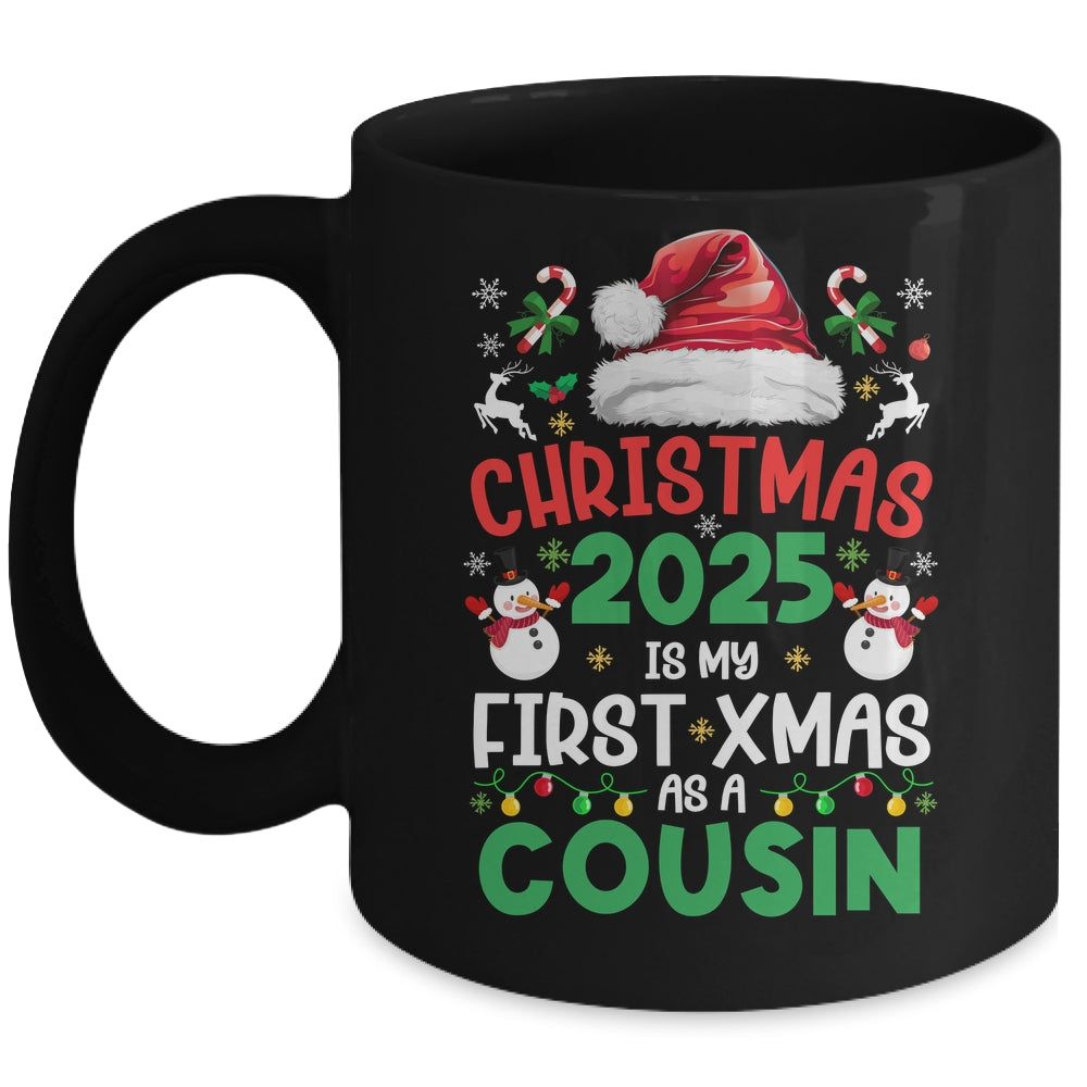 Funny Christmas 2025 Is My First Xmas As A Cousin Family Mug | siriusteestore