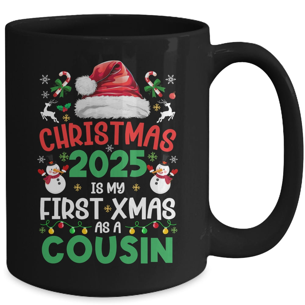 Funny Christmas 2025 Is My First Xmas As A Cousin Family Mug | siriusteestore