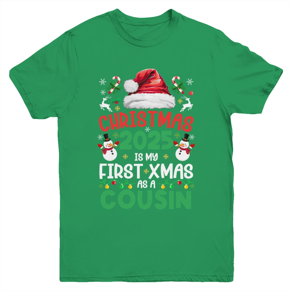 Funny Christmas 2025 Is My First Xmas As A Cousin Family Youth Shirt | siriusteestore