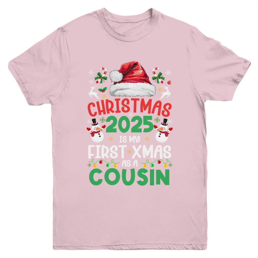 Funny Christmas 2025 Is My First Xmas As A Cousin Family Youth Shirt | siriusteestore
