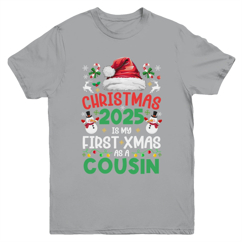 Funny Christmas 2025 Is My First Xmas As A Cousin Family Youth Shirt | siriusteestore